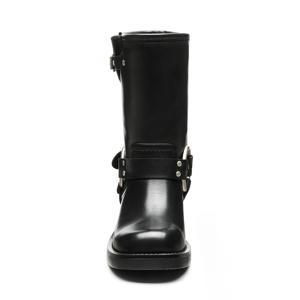 Buckle Straps Moto Boots - BLACK - 2