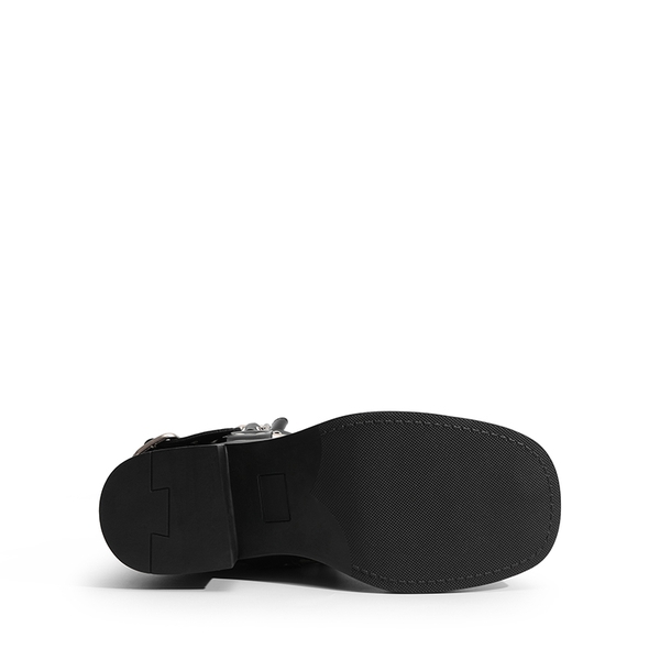 Buckle Straps Moto Boots - BLACK - 7
