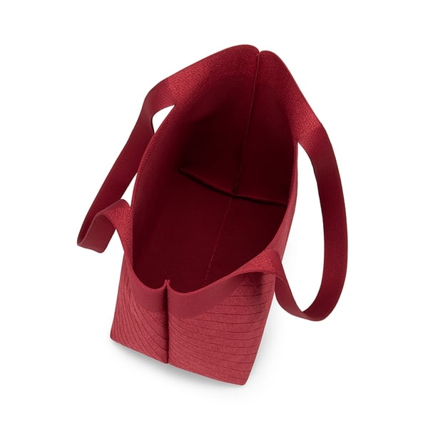 Sustainable Knitted Tote Bag - BURGUNDY - 4