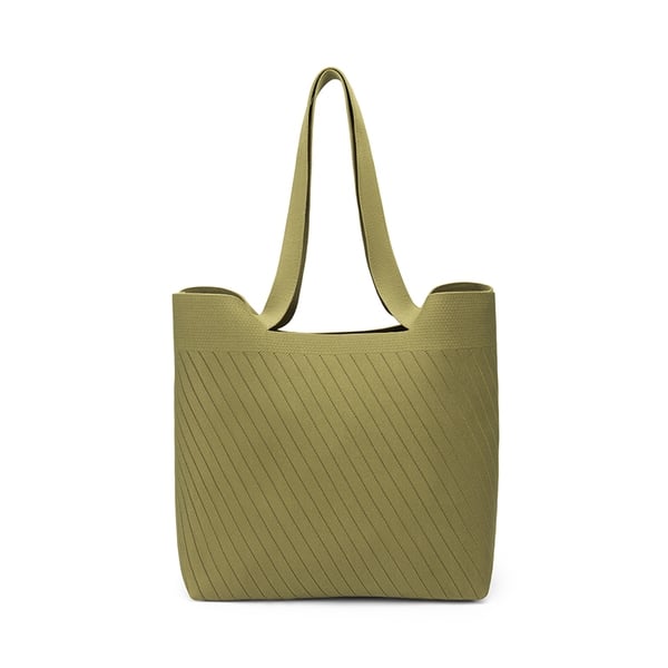 Sustainable Knitted Tote Bag - ARMY GREEN -  0