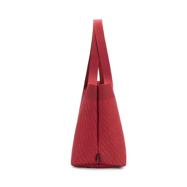 Sustainable Knitted Tote Bag - BURGUNDY - 2