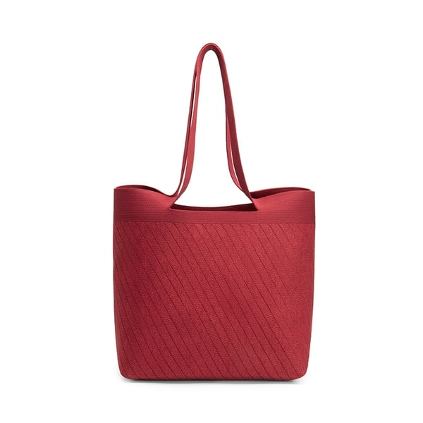 Sustainable Knitted Tote Bag - BURGUNDY -  0
