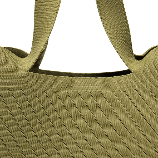 Sustainable Knitted Tote Bag - ARMY GREEN - 5
