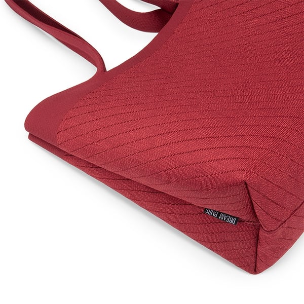 Sustainable Knitted Tote Bag - BURGUNDY - 3