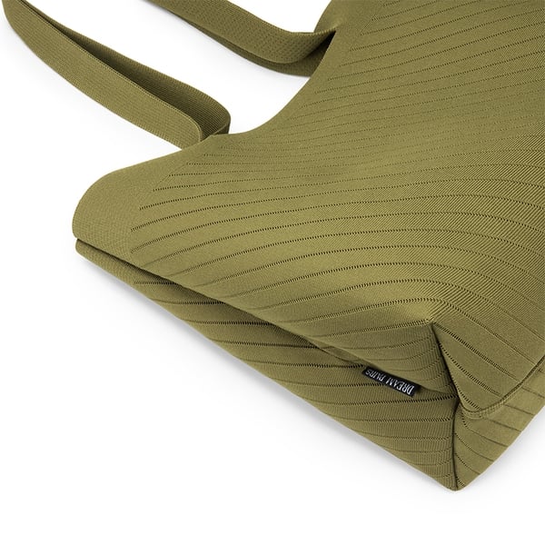 Sustainable Knitted Tote Bag - ARMY GREEN - 3
