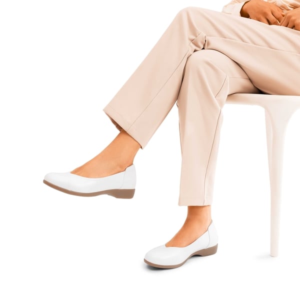 Comfortable Arch Support Dressy Flats - WHITE - 3