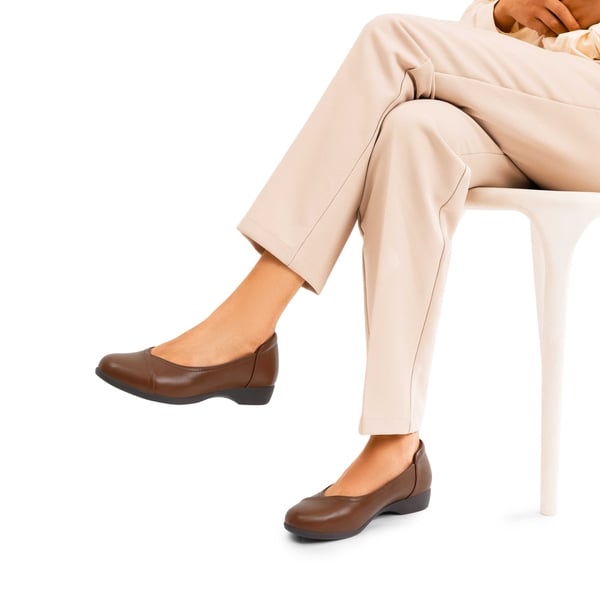 Comfortable Arch Support Dressy Flats - BROWN - 3