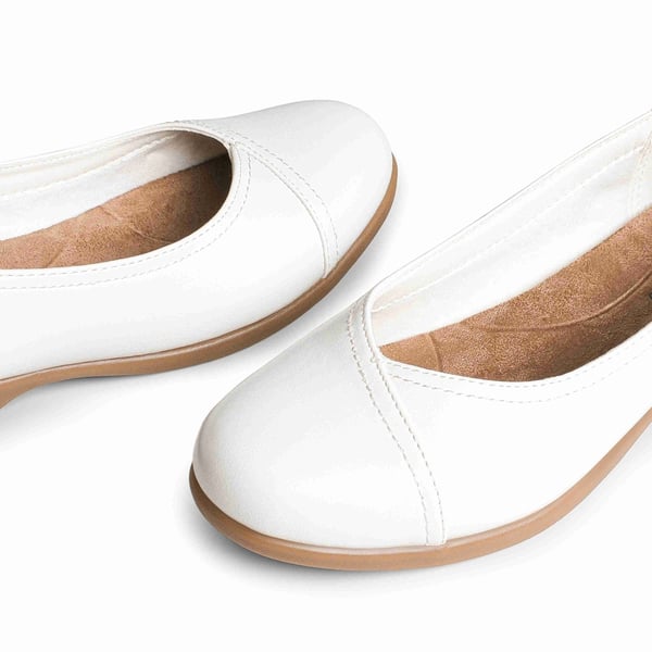 Comfortable Arch Support Dressy Flats - WHITE - 5