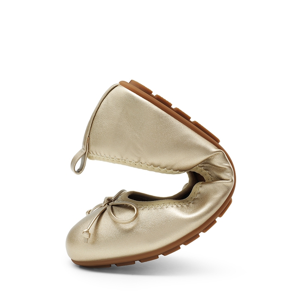 Foldable Bowknot Lightweight Ballet Flats - GOLD - 7