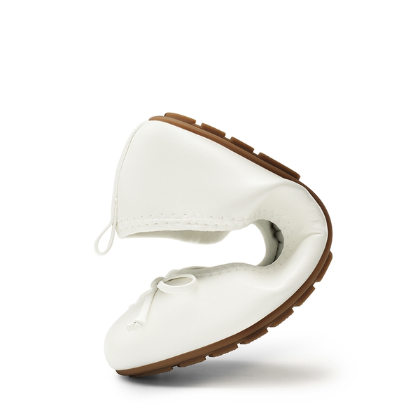 Foldable Bowknot Lightweight Ballet Flats - WHITE - 7