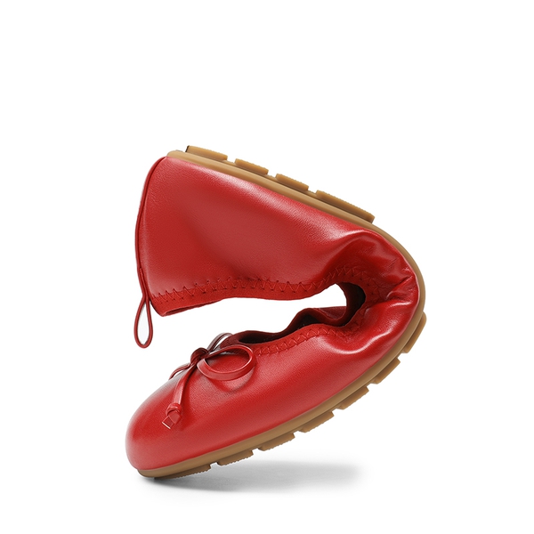 Foldable Bowknot Lightweight Ballet Flats - RED - 7