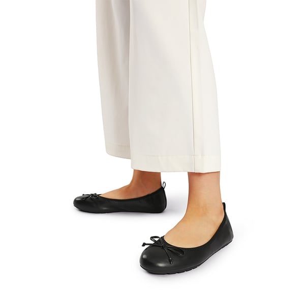 Foldable Bowknot Lightweight Ballet Flats - BLACK - 1