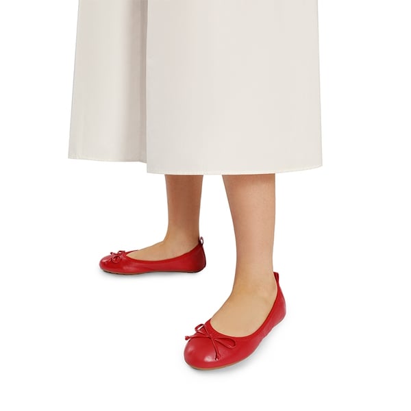 Foldable Bowknot Lightweight Ballet Flats - RED - 1