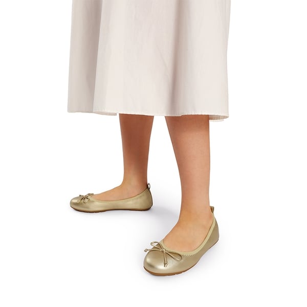 Foldable Bowknot Lightweight Ballet Flats - GOLD - 1
