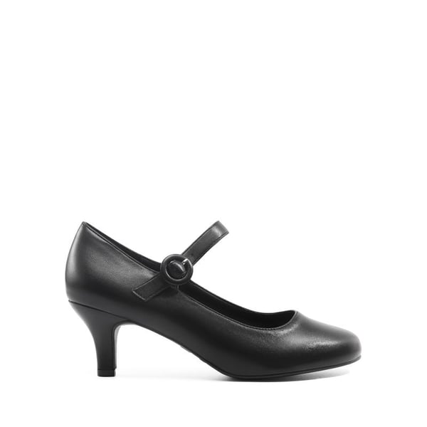 Low Kitten Heel Mary Jane Pumps - BLACK - 3