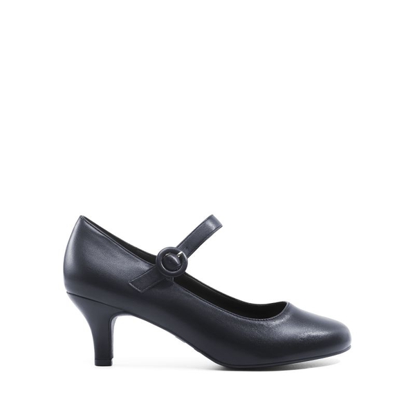 Low Kitten Heel Mary Jane Pumps - NAVY - 3