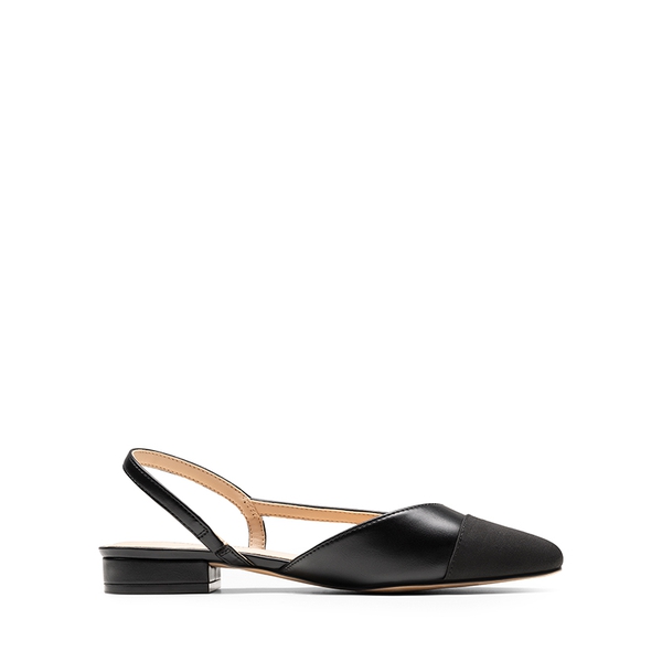 Slingback Cap Toe Flats - BLACK - 3