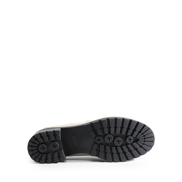 Lug Sole Slip-On Chunky Loafers - BEIGE-PU - 5