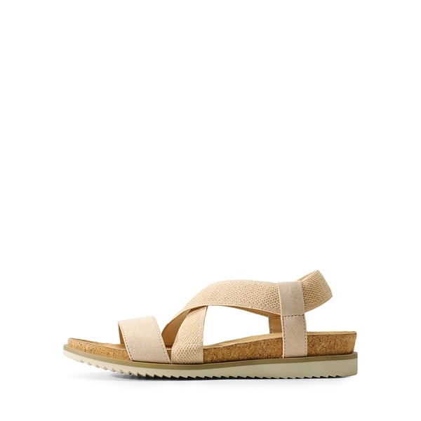 Cushioned Footbed Elastic Strap Sandals - NUDE-SUEDE - 4