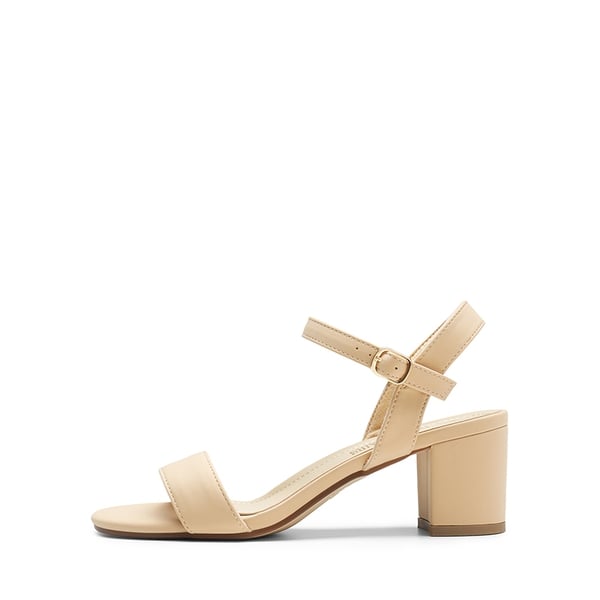One Strap Open-Toe Chunky Sandals - NUDE-NUBUCK - 1