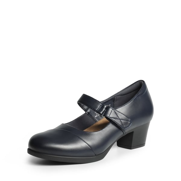 Arch Support Block Mary Jane Pumps - NAVY -  0