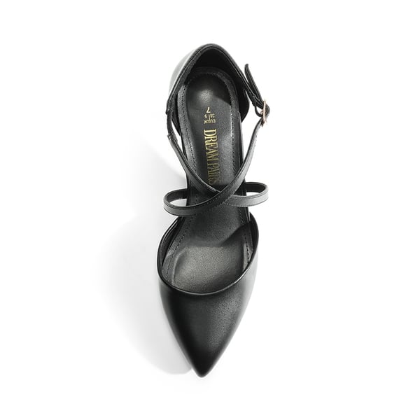 Pointed Toe Kitten Heel Dress Pumps - BLACK-PU - 2