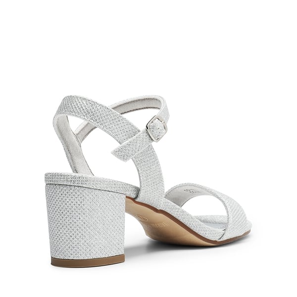 One Strap Open-Toe Chunky Sandals - SILVER-GLITTER - 2