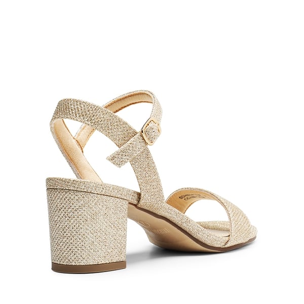 One Strap Open-Toe Chunky Sandals - GOLD-GLITTER - 2