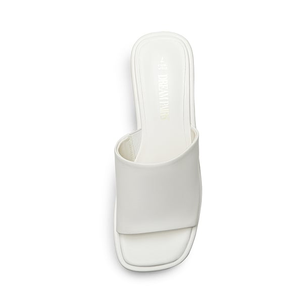 Slip On Chunky Platform Slide Sandals - WHITE-PU - 2