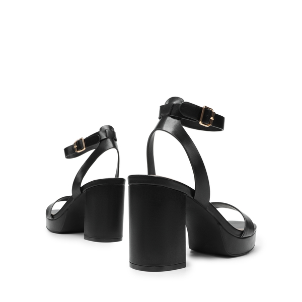 Platform Ankle Strap Chunky Heel Sandals - BLACK-PU - 3