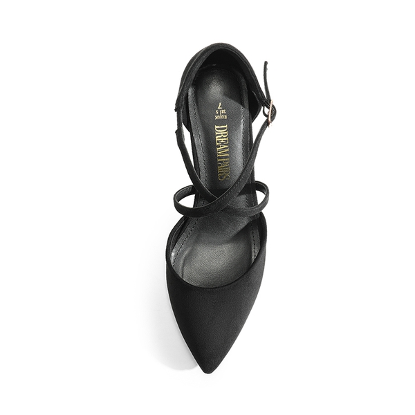 Pointed Toe Kitten Heel Dress Pumps - BLACK-SUEDE - 2