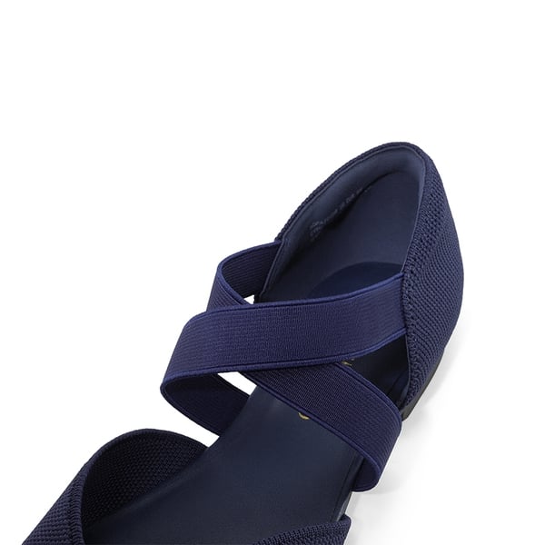 Sustainable Criss Cross Knit Ballet Flats - NAVY-ECO - 3