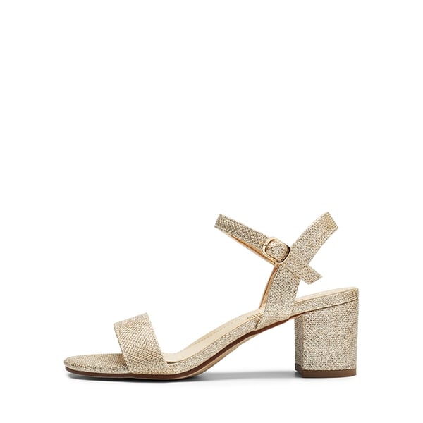 One Strap Open-Toe Chunky Sandals - GOLD-GLITTER - 1