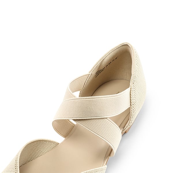Sustainable Criss Cross Knit Ballet Flats - APRICOT-ECO - 3