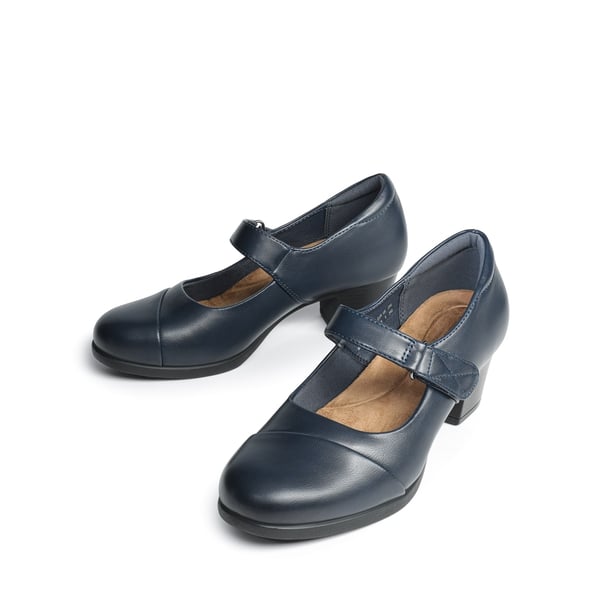 Arch Support Block Mary Jane Pumps - NAVY - 2