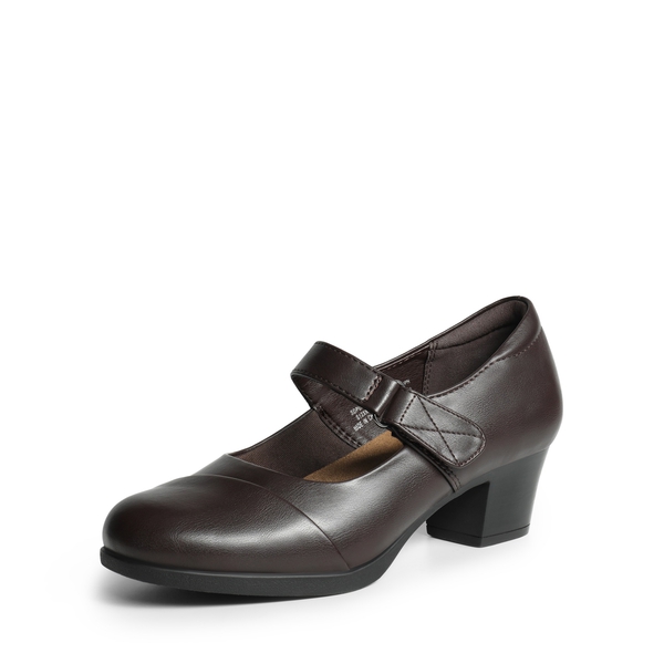 Arch Support Block Mary Jane Pumps - BROWN -  0