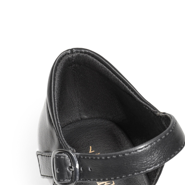 Comfortable Strap Low Block Heel Pumps - BLACK - 5