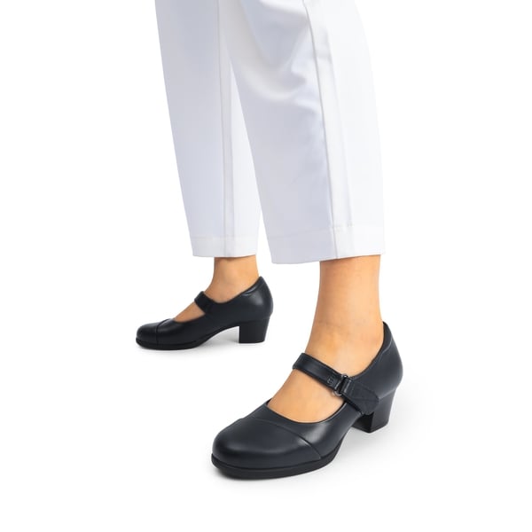 Arch Support Block Mary Jane Pumps - NAVY - 4