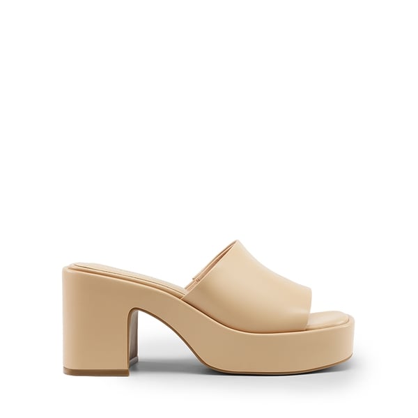 Slip On Chunky Platform Slide Sandals - NUDE-PU - 1