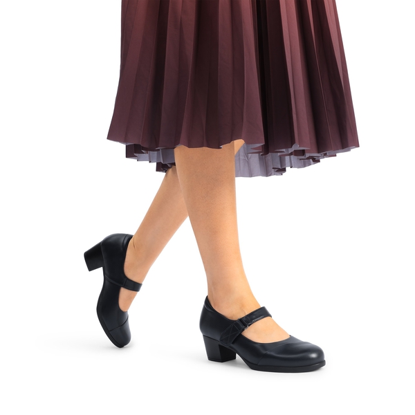Arch Support Block Mary Jane Pumps - NAVY - 5