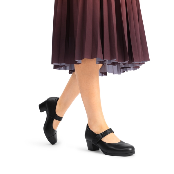Arch Support Block Mary Jane Pumps - BLACK - 5