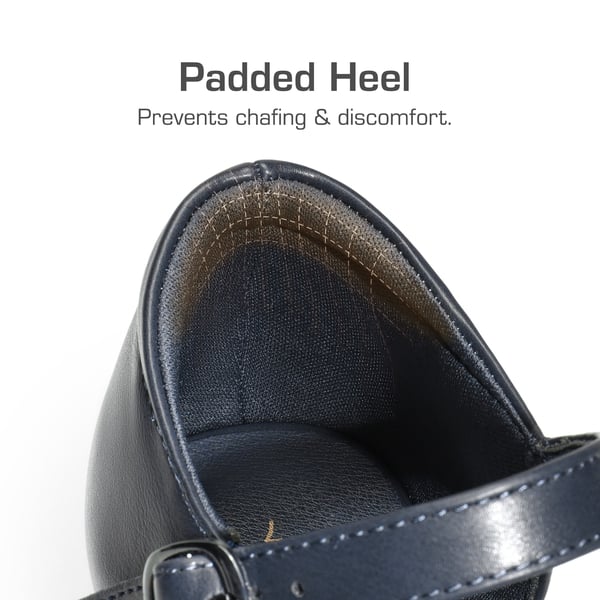 Comfortable Strap Low Block Heel Pumps - NAVY - 4