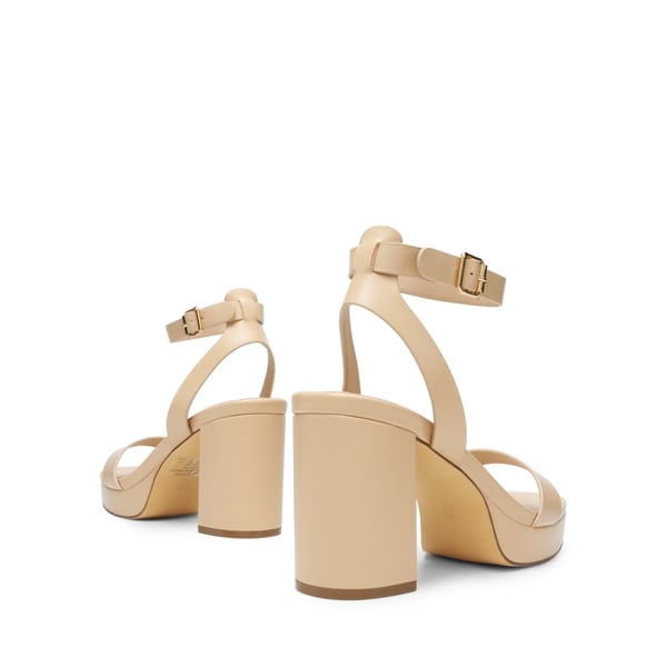 Platform Ankle Strap Chunky Heel Sandals - NUDE-PU - 2