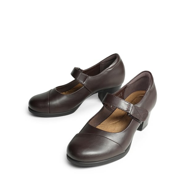 Arch Support Block Mary Jane Pumps - BROWN - 2