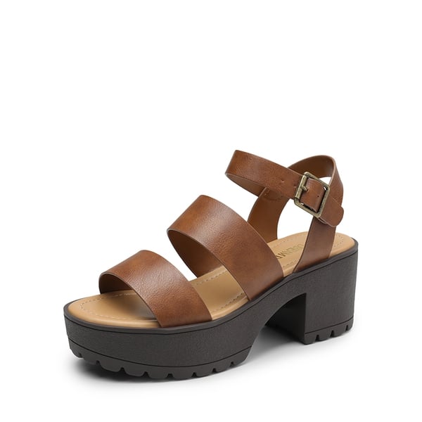 Platform Chunky Fisherman Sandals - BROWN -  0