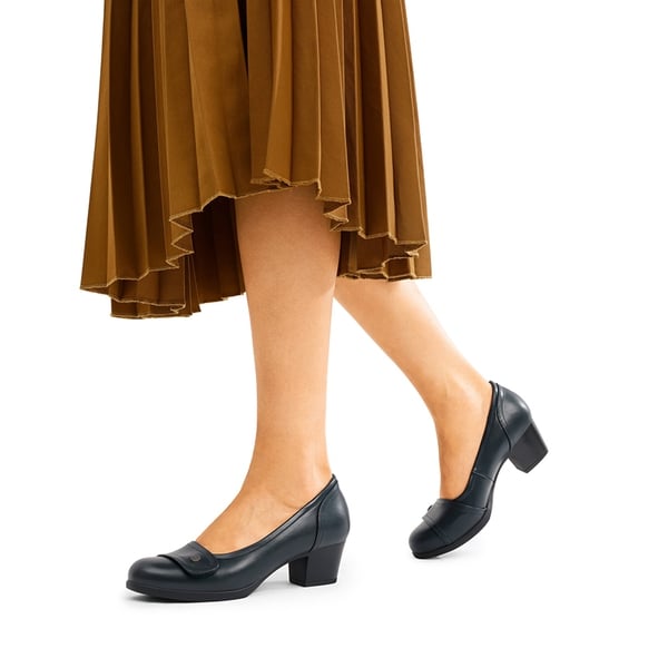 Comfortable Arch Support Slip On Pumps - NAVY - 4