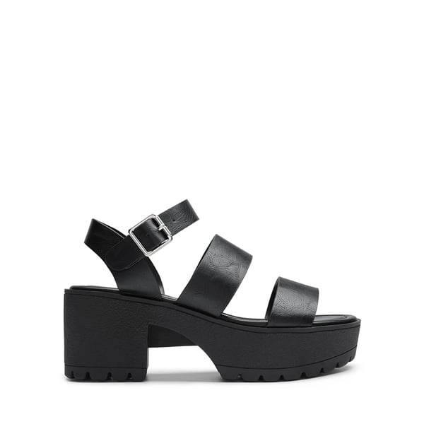 Platform Chunky Fisherman Sandals - BLACK - 4