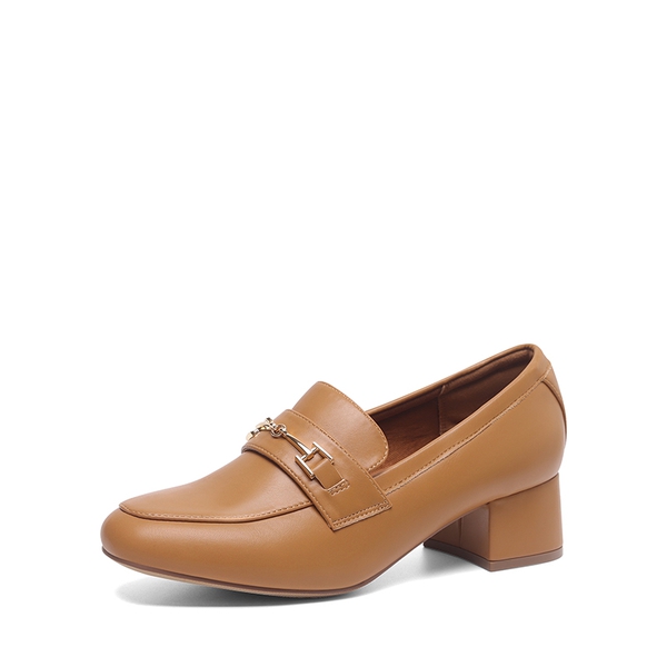 Horse Bit Detail Chunky Loafers - TAN -  0