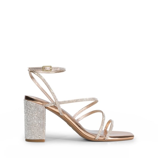 Rose gold chunky heels hotsell