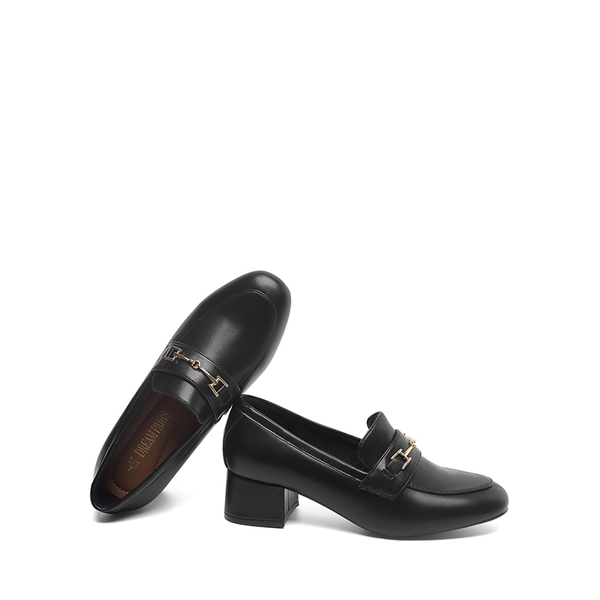Horse Bit Detail Chunky Loafers - BLACK - 2